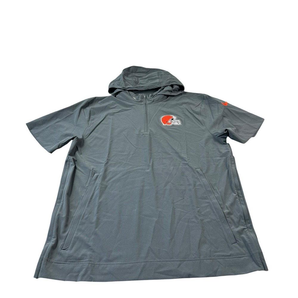 Nike X Cleveland Browns Gray Half Zip Hooded Team Issue Half Zip Size Large